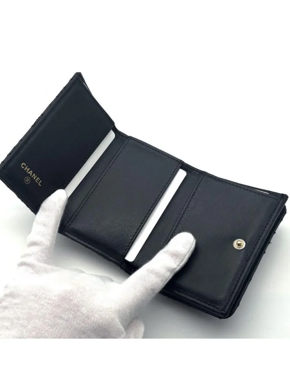 Chanel Wallet Camellia Stitch Trifold